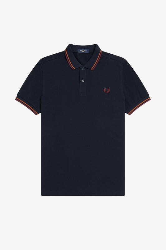 Fred Perry | TWIN TIPPED FRED PERRY SHIRT NAVY/NUTFLK/XBLD